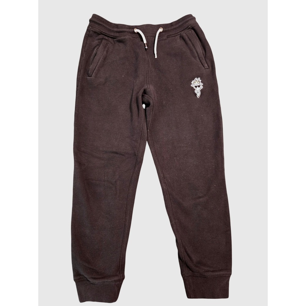 GOAT USA Youth Joggers Black Embroidered Logo Waist Drawstring Pants Kids XL